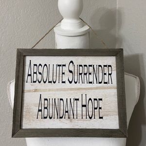 NWT ABSOLUTE SURRENDER ABUNDANT HOPE WALL PICTURE
